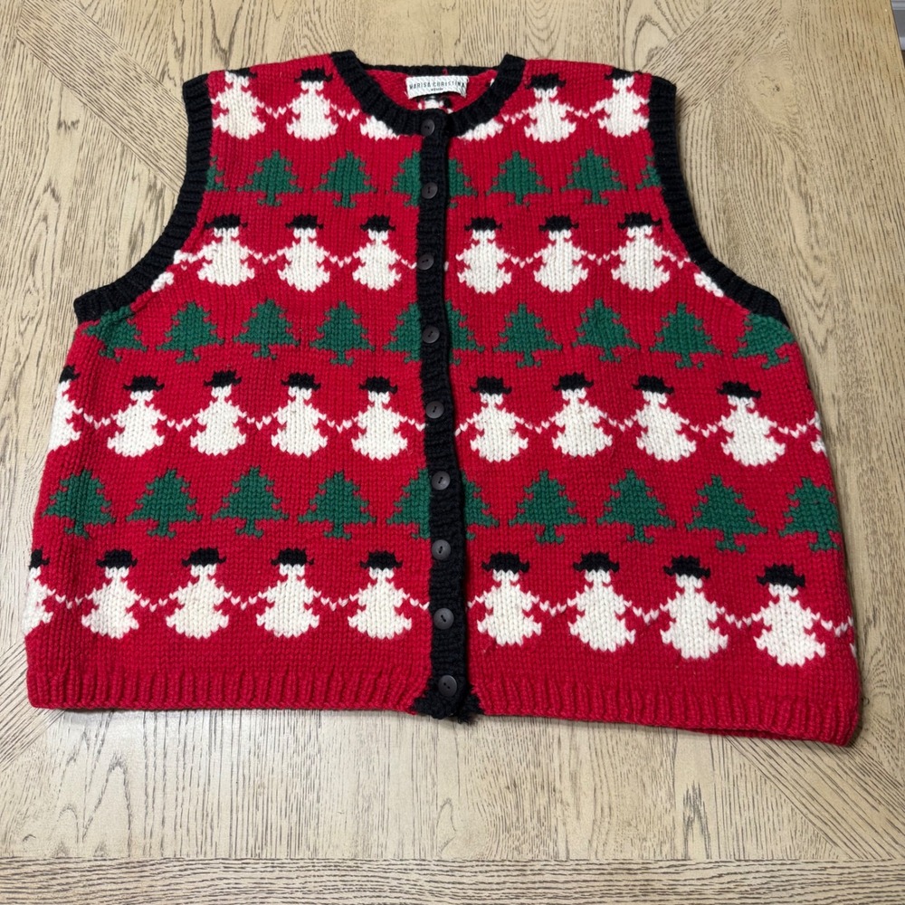 Marisa Christina Red Festive Knit Vest